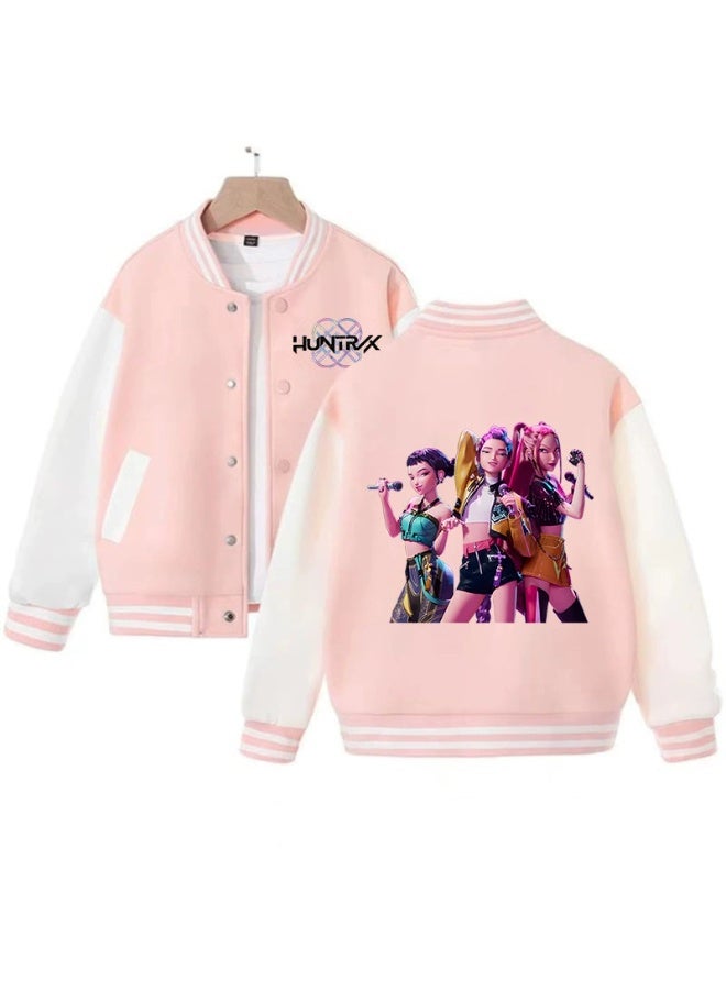 general KPop Demon Hunters Korean version of the big children's baseball uniform fashion men's and women's cardigan jacket - Image 1